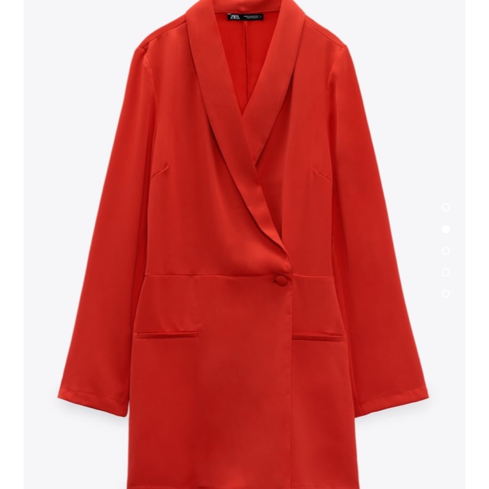 Zara Red Double Breasted Blazer Jumpsuit Romper Size M